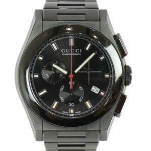 Gucci Pantheon Chronograph Quartz Date SS Black